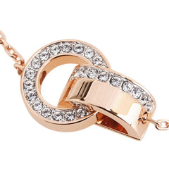 スワロフスキー ローズゴールド メッキ クリスタル Dextera インターロッキングループ ブレスレット レディース SWAROVSKI 【中古】