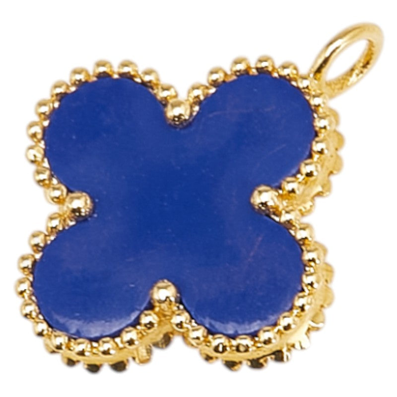 K18YG イエローゴールド シェル(青) クローバー 四つ葉 モチーフ ペンダントトップ レディース 【中古】