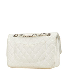 シャネル マトラッセ ココマーク ショルダーバッグ ホワイト キャビアスキン レディース CHANEL 【中古】