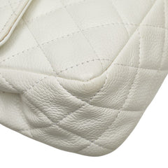 シャネル マトラッセ ココマーク ショルダーバッグ ホワイト キャビアスキン レディース CHANEL 【中古】