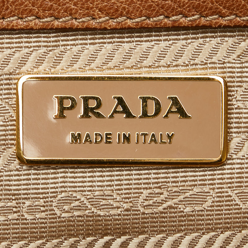 プラダ ロゴ ハンドバッグ ショルダーバッグ 2WAY BL0394 ブラウン レザー レディース PRADA 【中古】