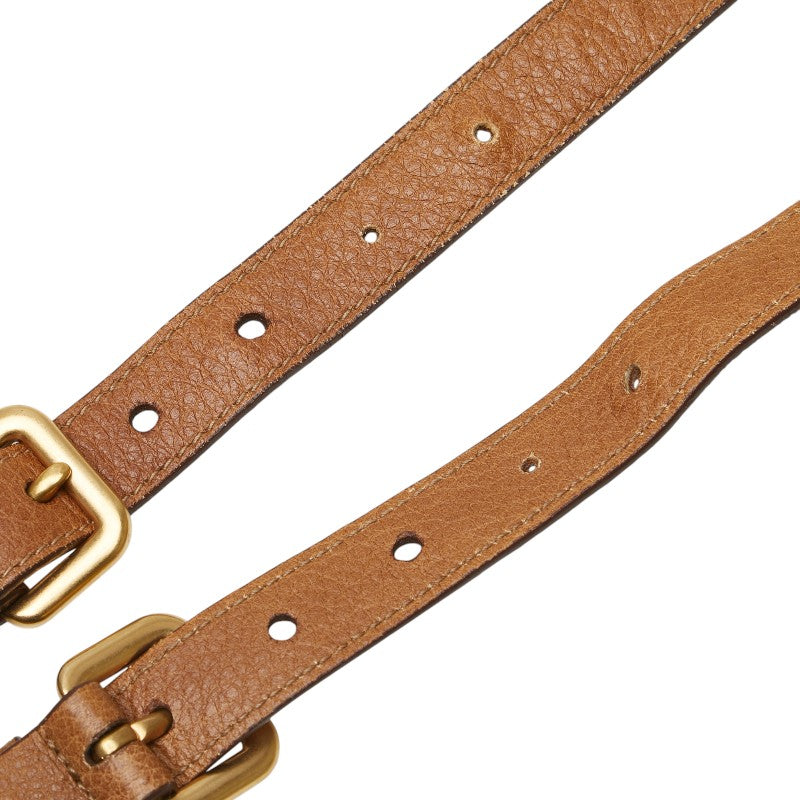 プラダ ロゴ ハンドバッグ ショルダーバッグ 2WAY BL0394 ブラウン レザー レディース PRADA 【中古】