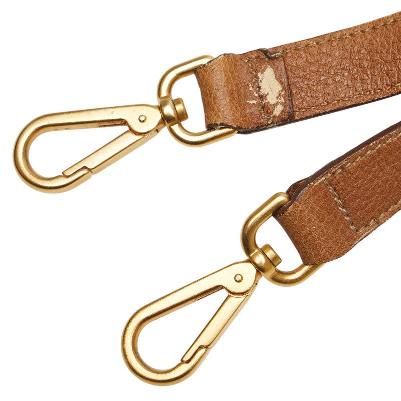 プラダ ロゴ ハンドバッグ ショルダーバッグ 2WAY BL0394 ブラウン レザー レディース PRADA 【中古】