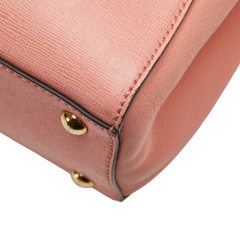 フェンディ プチ トゥージュール ハンドバッグ ショルダーバッグ 2WAY ピンク レザー レディース FENDI 【中古】