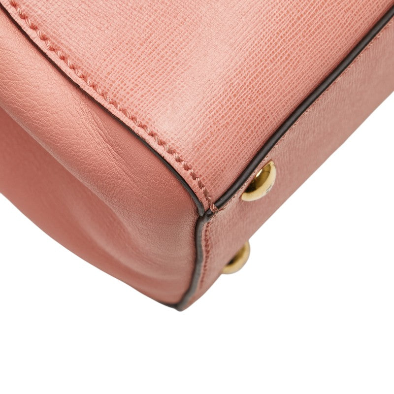 フェンディ プチ トゥージュール ハンドバッグ ショルダーバッグ 2WAY ピンク レザー レディース FENDI 【中古】