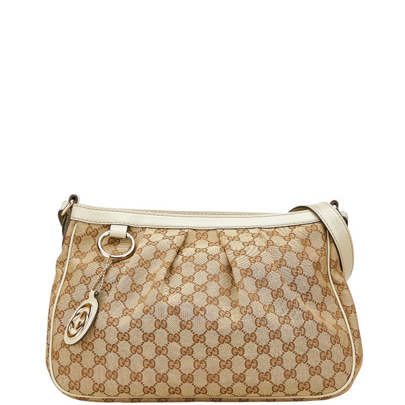 グッチ GGキャンバス スーキー 斜め掛け ショルダーバッグ 296834 ベージュ ゴールド キャンバス レザー レディース GUCCI 【中古】