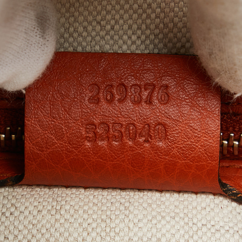 グッチ シェリーライン ミニボストンバッグ ショルダーバッグ 2WAY 269876 オレンジ パープル キャンバス レザー レディース GUCCI 【中古】