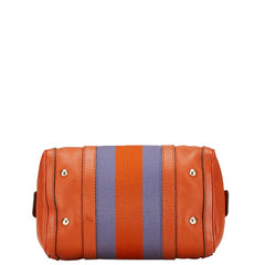 グッチ シェリーライン ミニボストンバッグ ショルダーバッグ 2WAY 269876 オレンジ パープル キャンバス レザー レディース GUCCI 【中古】