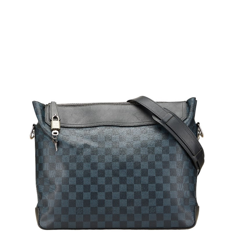 ルイ ヴィトン ダミエ コバルト グリニッジ ショルダーバッグ メッセンジャーバッグ N41348 ネイビー ブラック PVC レザー メンズ LOUIS VUITTON 【中古】