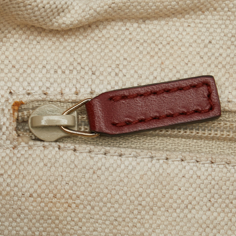 グッチ GGキャンバス ディアマンテ トートバッグ ショルダーバッグ 2WAY 285730 ベージュ レッド キャンバス レザー レディース GUCCI 【中古】