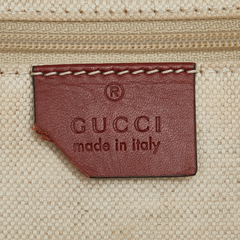 グッチ GGキャンバス ディアマンテ トートバッグ ショルダーバッグ 2WAY 285730 ベージュ レッド キャンバス レザー レディース GUCCI 【中古】