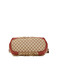 グッチ GGキャンバス ディアマンテ トートバッグ ショルダーバッグ 2WAY 285730 ベージュ レッド キャンバス レザー レディース GUCCI 【中古】