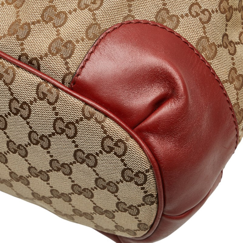 グッチ GGキャンバス ディアマンテ トートバッグ ショルダーバッグ 2WAY 285730 ベージュ レッド キャンバス レザー レディース GUCCI 【中古】