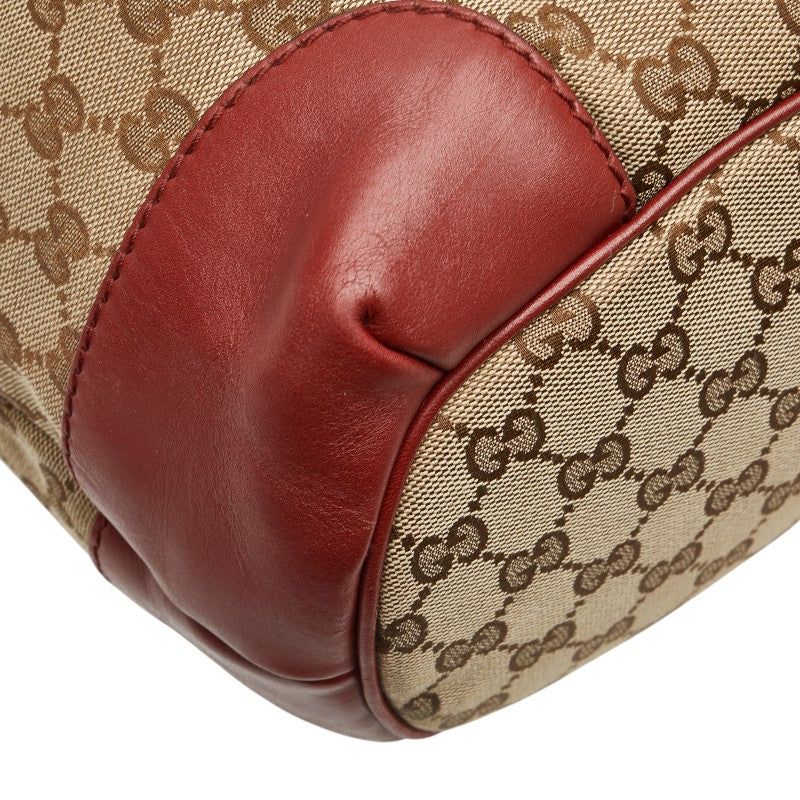 グッチ GGキャンバス ディアマンテ トートバッグ ショルダーバッグ 2WAY 285730 ベージュ レッド キャンバス レザー レディース GUCCI 【中古】