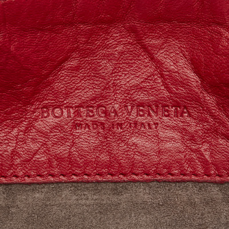 ボッテガヴェネタ イントレチャート ハンドバッグ トートバッグ レッド レザー レディース BOTTEGAVENETA 【中古】