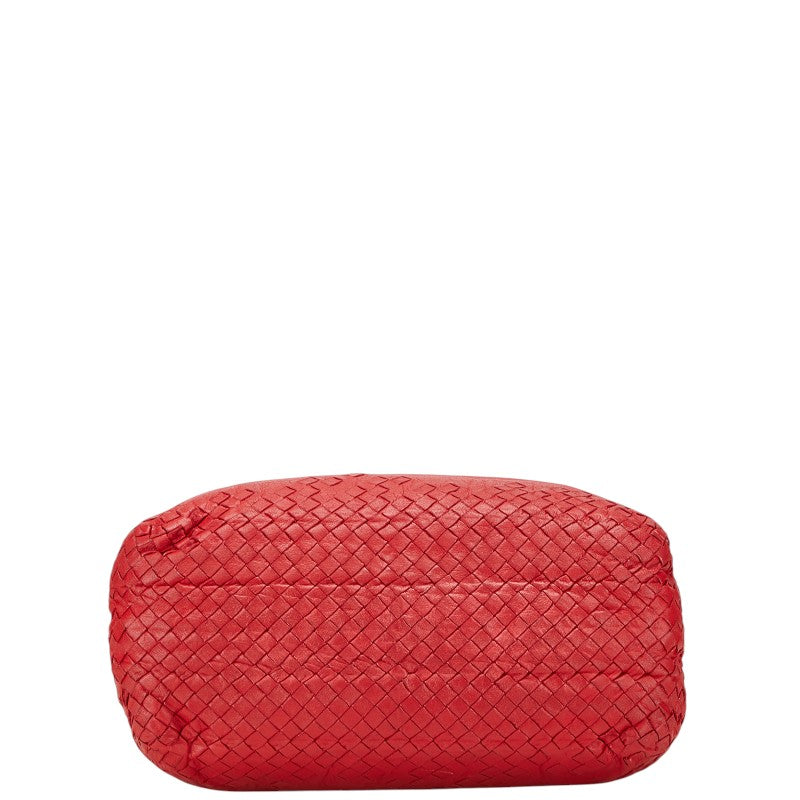 ボッテガヴェネタ イントレチャート ハンドバッグ トートバッグ レッド レザー レディース BOTTEGAVENETA 【中古】