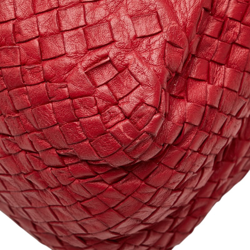 ボッテガヴェネタ イントレチャート ハンドバッグ トートバッグ レッド レザー レディース BOTTEGAVENETA 【中古】