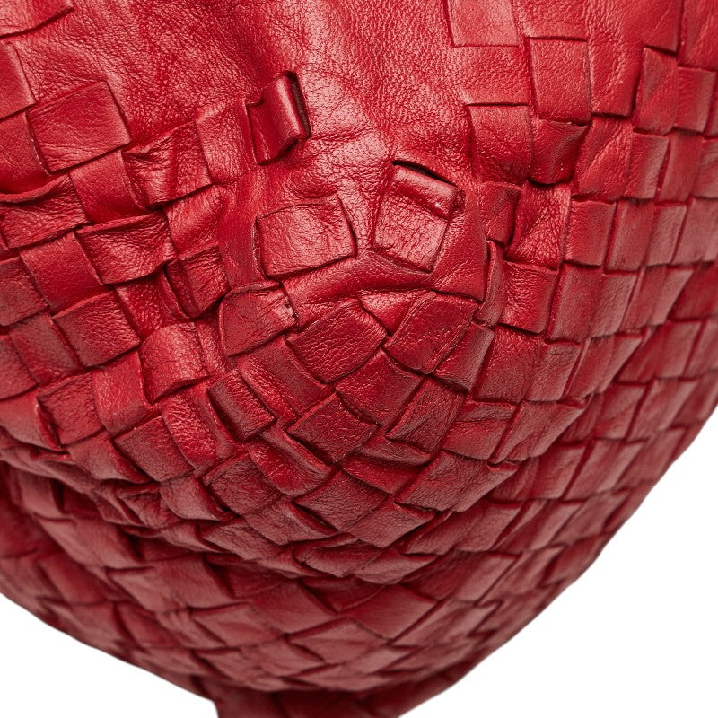 ボッテガヴェネタ イントレチャート ハンドバッグ トートバッグ レッド レザー レディース BOTTEGAVENETA 【中古】