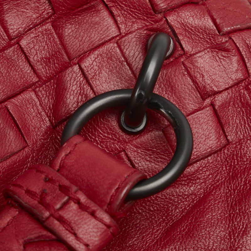 ボッテガヴェネタ イントレチャート ハンドバッグ トートバッグ レッド レザー レディース BOTTEGAVENETA 【中古】