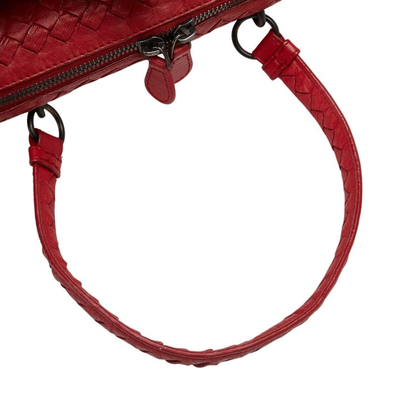 ボッテガヴェネタ イントレチャート ハンドバッグ トートバッグ レッド レザー レディース BOTTEGAVENETA 【中古】