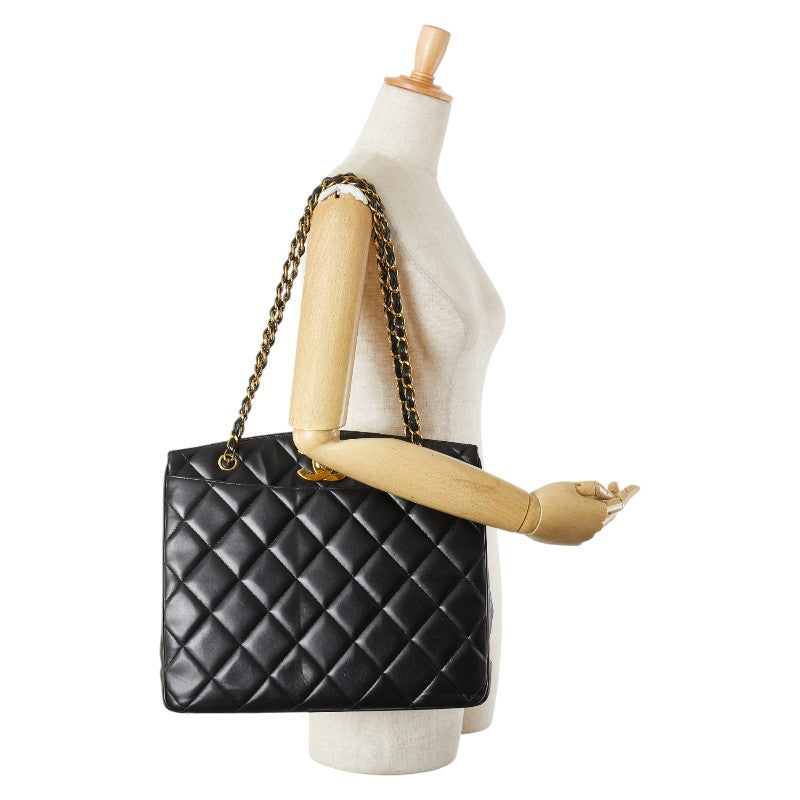 シャネル マトラッセ ココマーク チェーン ショルダーバッグ トートバッグ ブラック ラムスキン レディース CHANEL 【中古】