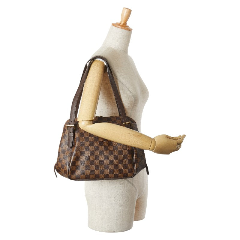 ルイ ヴィトン ダミエ ベレムMM ハンドバッグ N51174 ブラウン PVC レザー レディース LOUIS VUITTON 【中古】