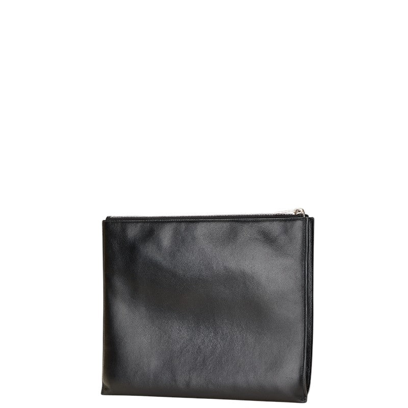 サンローラン SAINT LAURENT ロゴ プリント スタッズ iPad タブレットケース クラッチバッグ ブラック マルチカラー レザー レディース SAINT LAURENT 【中古】