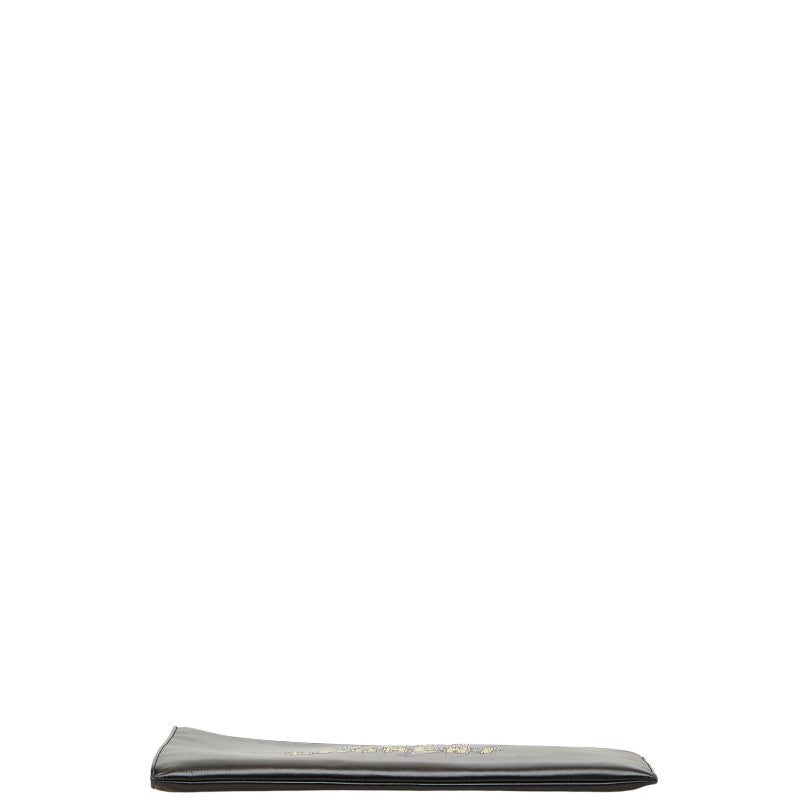 サンローラン SAINT LAURENT ロゴ プリント スタッズ iPad タブレットケース クラッチバッグ ブラック マルチカラー レザー レディース SAINT LAURENT 【中古】