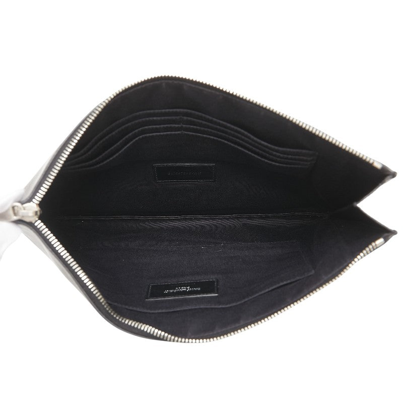 サンローラン SAINT LAURENT ロゴ プリント スタッズ iPad タブレットケース クラッチバッグ ブラック マルチカラー レザー レディース SAINT LAURENT 【中古】