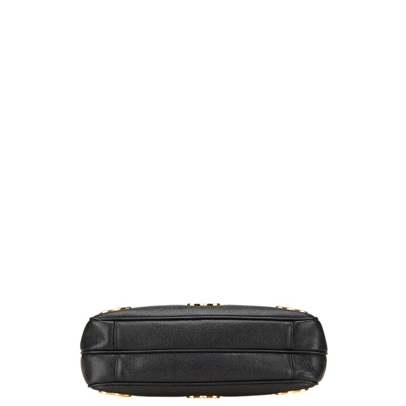 シャネル トリプルココマーク チェーン トートバッグ ブラック キャビアスキン レディース CHANEL 【中古】
