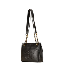 シャネル ココマーク チェーン ショルダーバッグ ブラック ラムスキン レディース CHANEL 【中古】