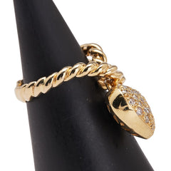 K18YG イエローゴールド ダイヤ0.47ct ハート リング 指輪 レディース 4.5号 【中古】