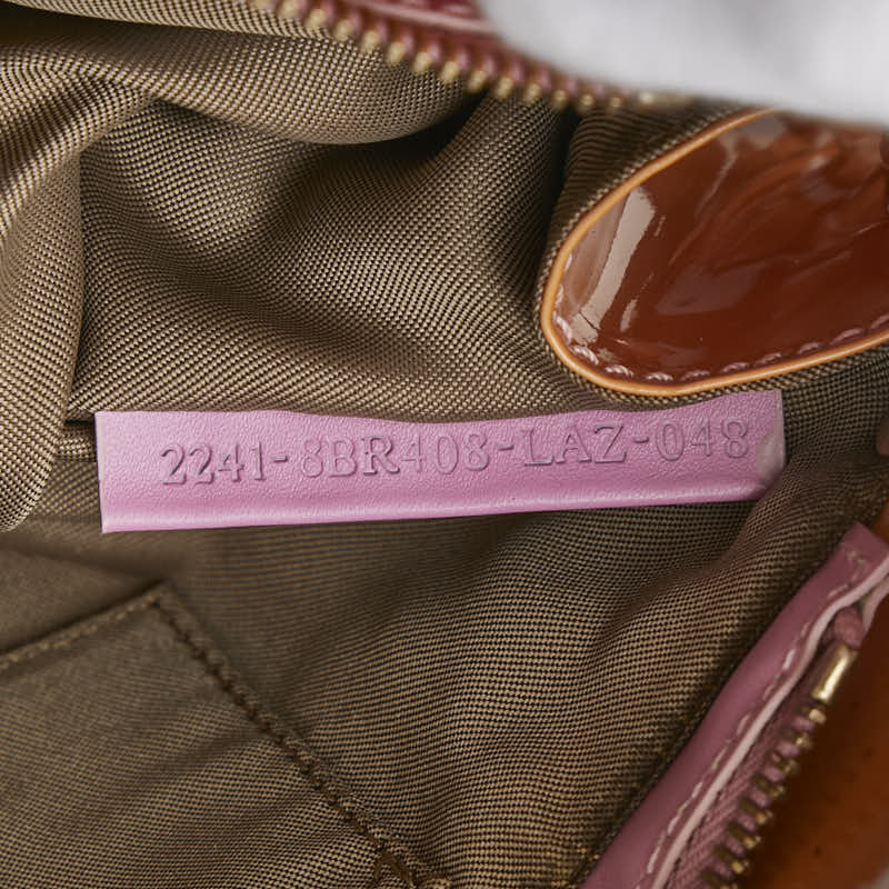 フェンディ 肩掛け ショルダーバッグ ハンドバッグ オレンジ パテントレザー レディース FENDI 【中古】