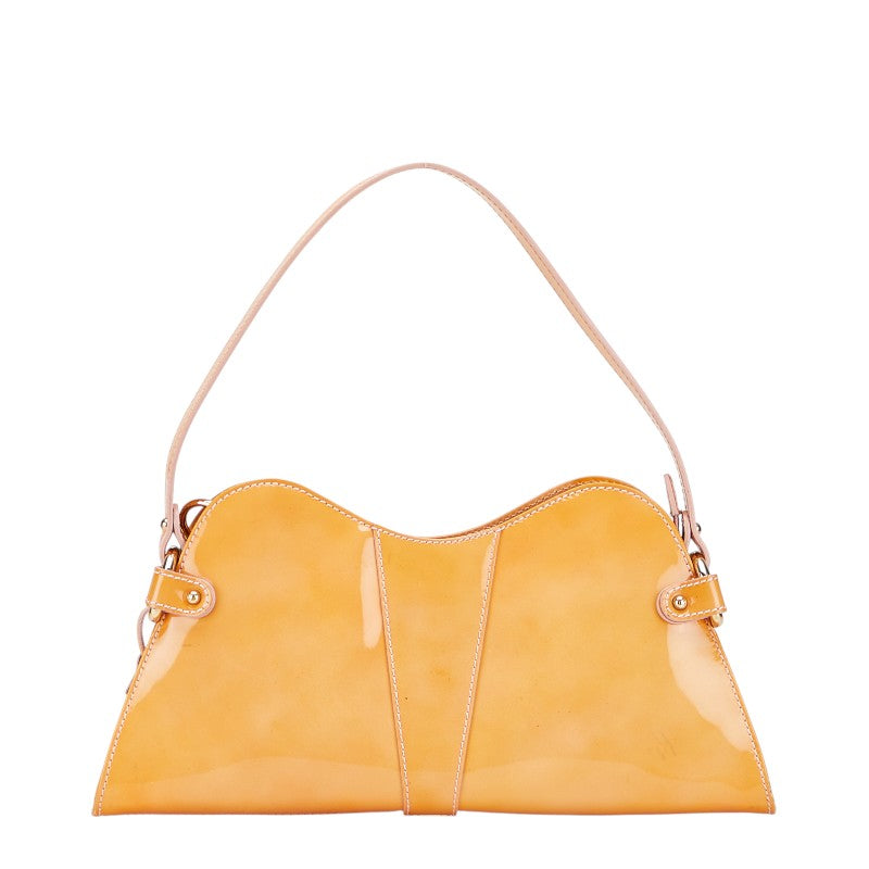 フェンディ 肩掛け ショルダーバッグ ハンドバッグ オレンジ パテントレザー レディース FENDI 【中古】