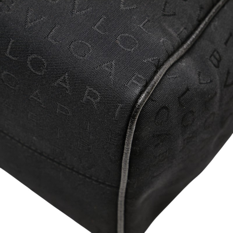 ブルガリ ロゴマニア トートバッグ ブラック キャンバス レザー レディース BVLGARI 【中古】