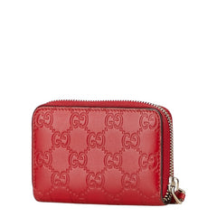 グッチ グッチシマ コインケース 小銭入れ 255452 レッド レザー レディース GUCCI 【中古】