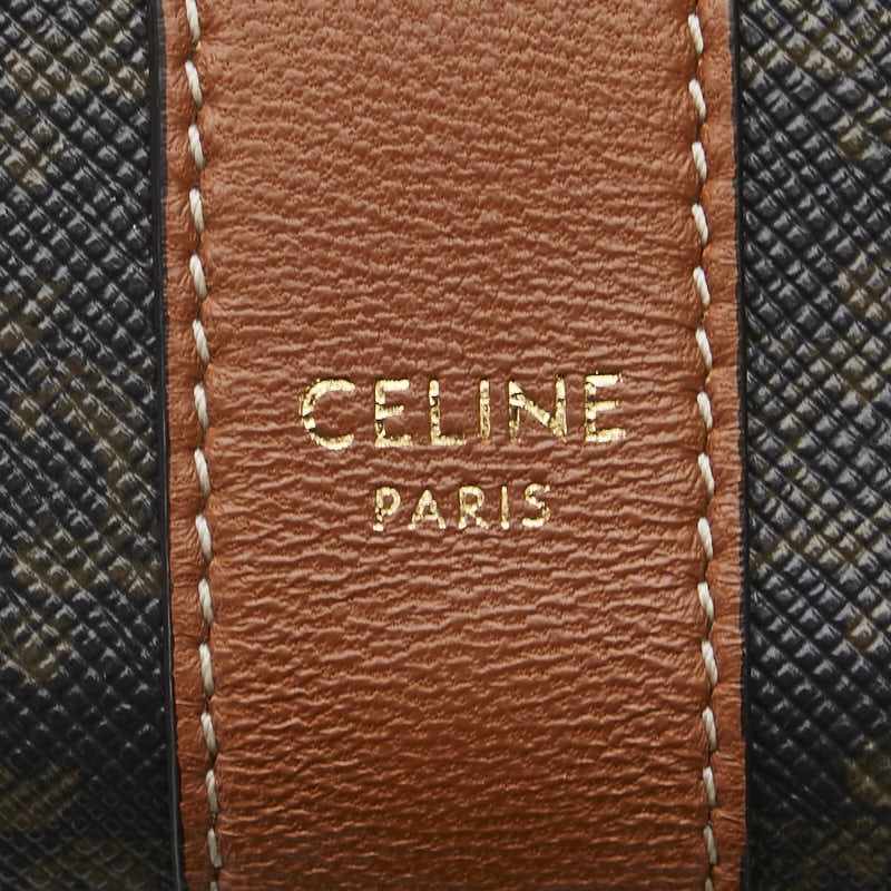 セリーヌ トリオンフ 三つ折り財布 ブラック ブラウン PVC レザー レディース CELINE 【中古】
