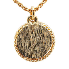 ディオール ロゴ ネックレス ゴールド ブラック メッキ レディース Dior 【中古】