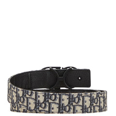 ディオール トロッター ベルト ネイビー ブラック キャンバス レザー レディース Dior 【中古】