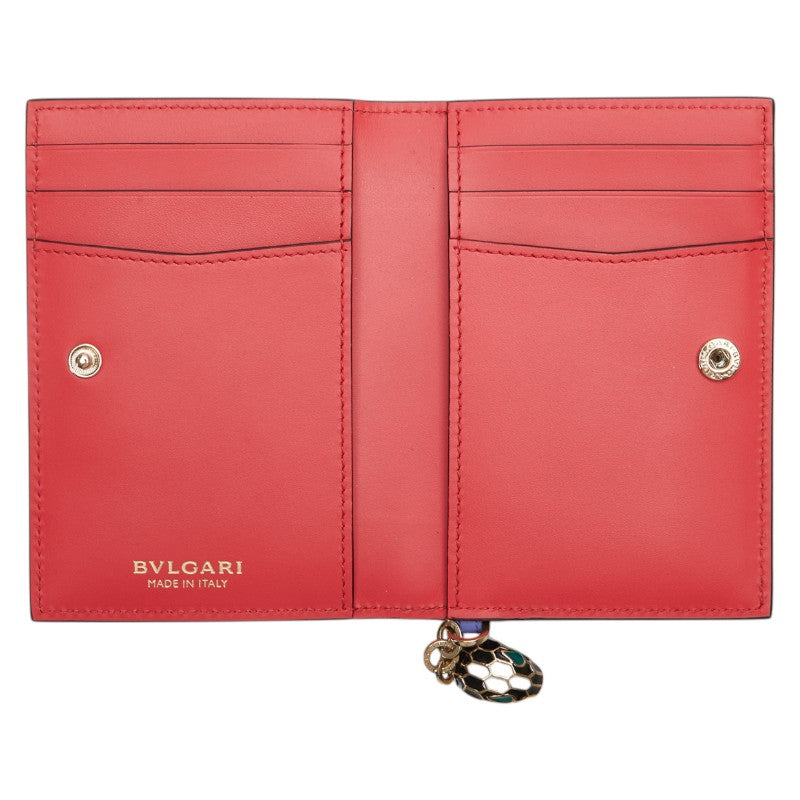ブルガリ セルペンティ フォーエバー カードケース パープル ピンク レザー レディース BVLGARI 【中古】
