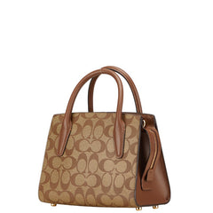 コーチ シグネチャー アンドレア キャリーオール ハンドバッグ ショルダーバッグ 2WAY CP083 ブラウン PVC レザー レディース COACH 【中古】