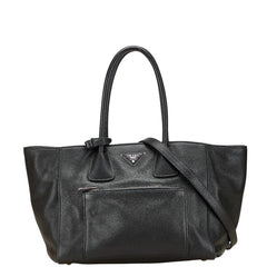 プラダ 三角ロゴプレート ハンドバッグ ショルダーバッグ 2WAY BN2795 ブラック レザー レディース PRADA 【中古】