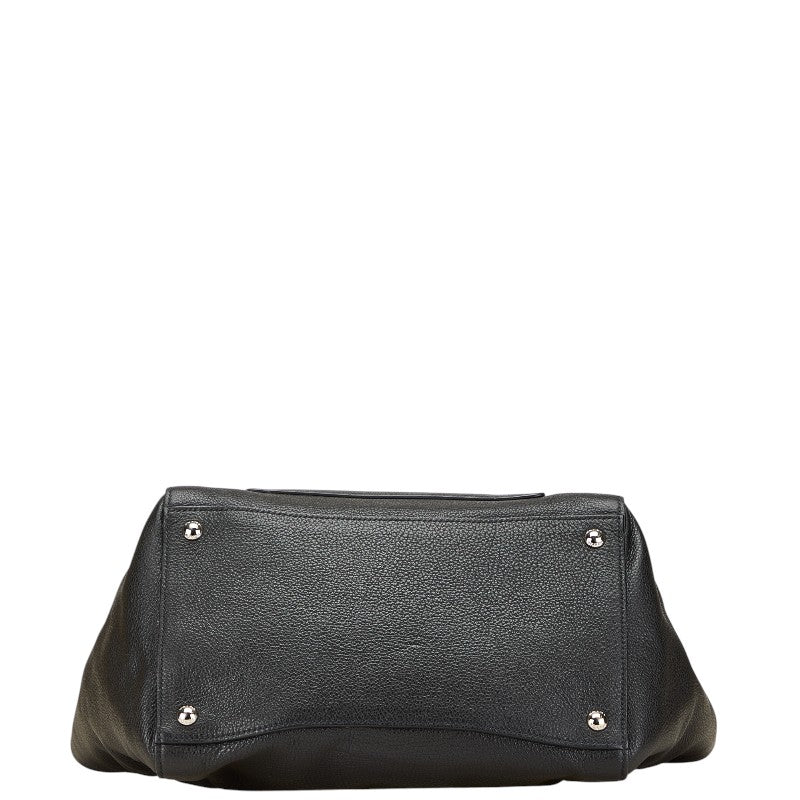 プラダ 三角ロゴプレート ハンドバッグ ショルダーバッグ 2WAY BN2795 ブラック レザー レディース PRADA 【中古】