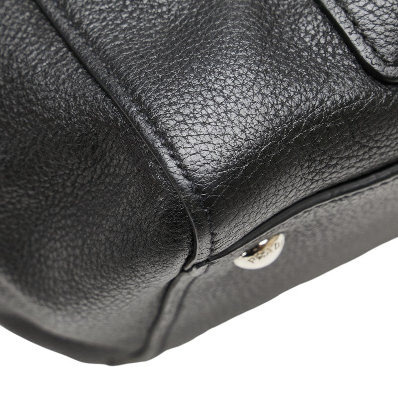 プラダ 三角ロゴプレート ハンドバッグ ショルダーバッグ 2WAY BN2795 ブラック レザー レディース PRADA 【中古】