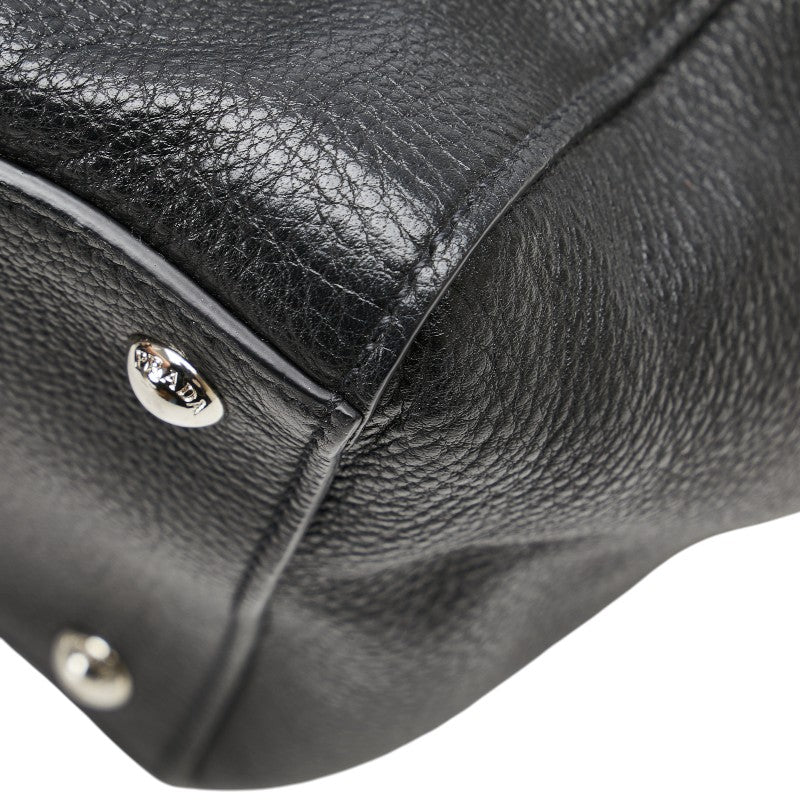 プラダ 三角ロゴプレート ハンドバッグ ショルダーバッグ 2WAY BN2795 ブラック レザー レディース PRADA 【中古】