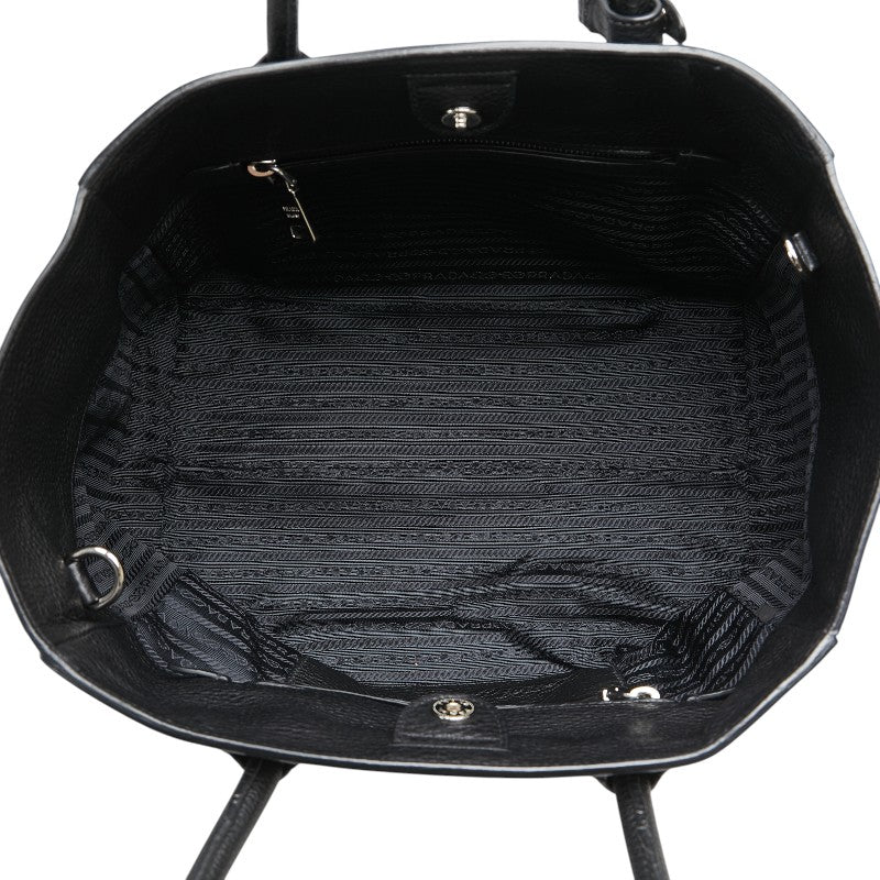 プラダ 三角ロゴプレート ハンドバッグ ショルダーバッグ 2WAY BN2795 ブラック レザー レディース PRADA 【中古】