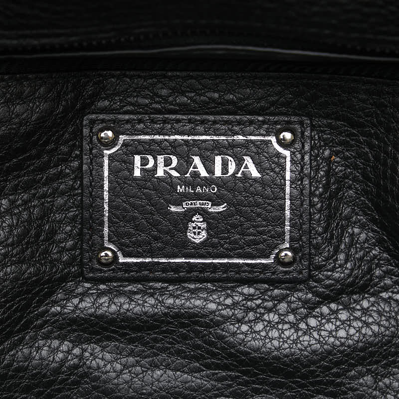 プラダ 三角ロゴプレート ハンドバッグ ショルダーバッグ 2WAY BN2795 ブラック レザー レディース PRADA 【中古】