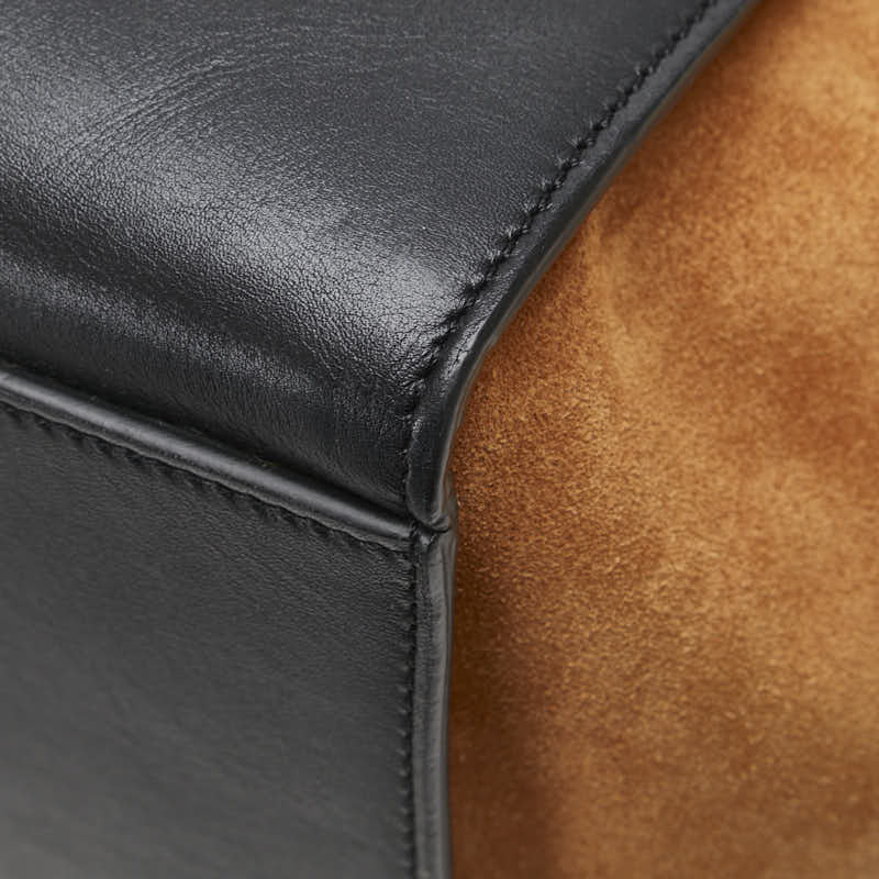 セリーヌ トラペーズ パイソン ショルダーバッグ ハンドバッグ 2WAY ブラック ブラウン レザー レディース CELINE 【中古】