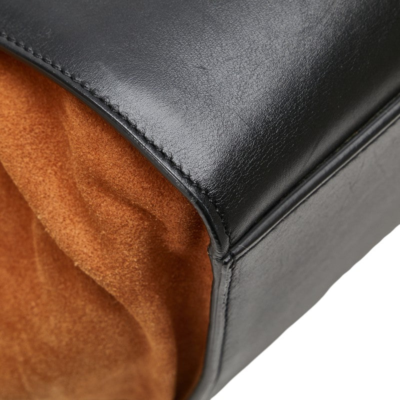 セリーヌ トラペーズ パイソン ショルダーバッグ ハンドバッグ 2WAY ブラック ブラウン レザー レディース CELINE 【中古】