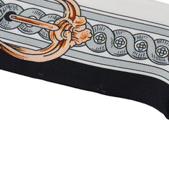 エルメス ツイリー BRIDE DE COUR 法廷の勒 スカーフ ホワイト グレー ブラック シルク レディース HERMES 【中古】
